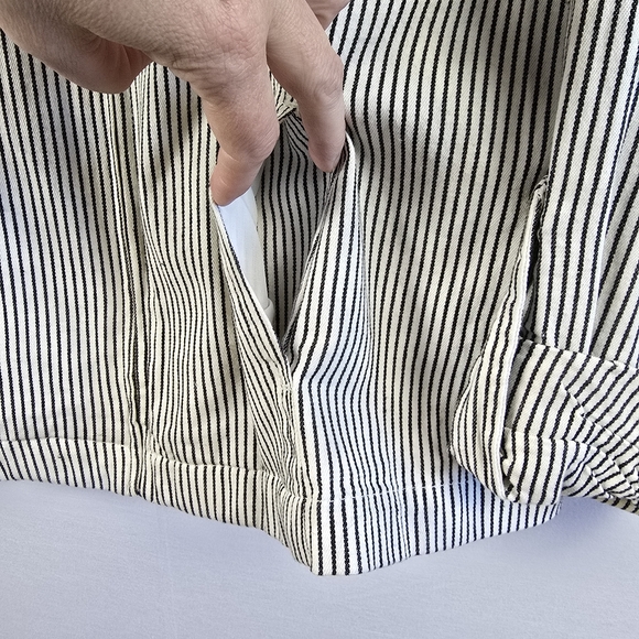 Dressbarn Stripe Live a Little Zip Up Jacket Size XL Black Off White - Picture 8 of 12